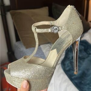 Michael Kors Glittering Gold Platform Heels